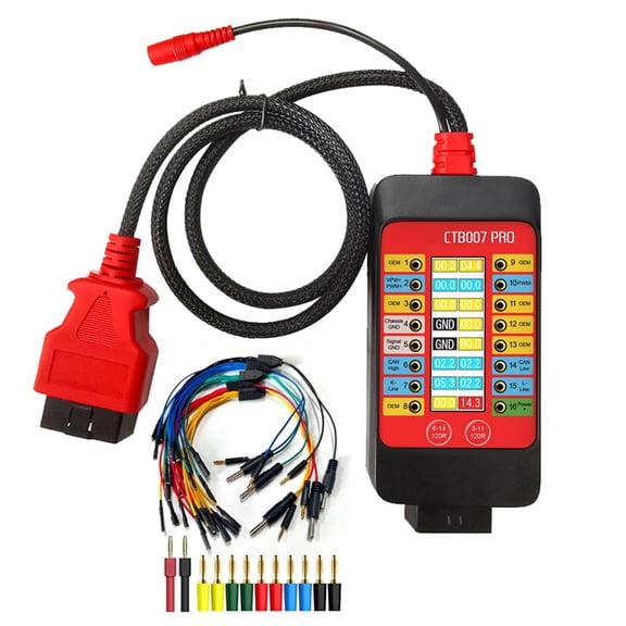Osfvolr CTB007 PRO OBD2 Breakout Box with LCD Digital Vrms Display, ECU Testing Tool, Automotive Diagnostic Tool, CAN Test