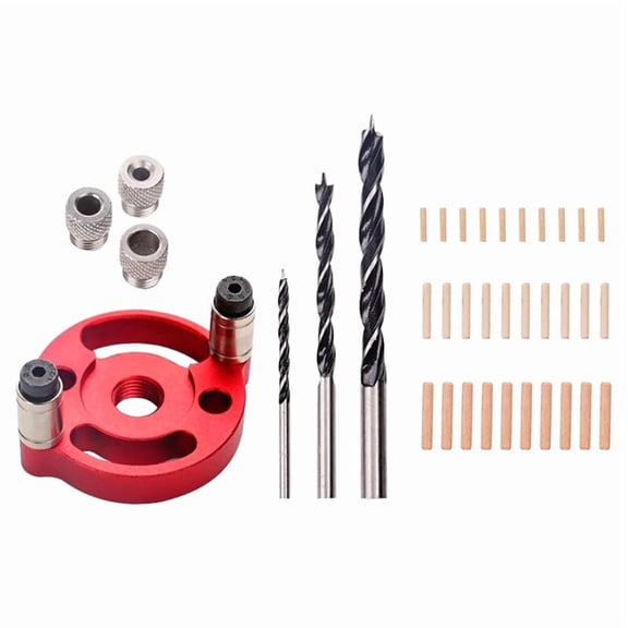 Osfvolr Cabinet Mounting Jig,Door Hinge Jig, Drill Guide for Straight Holes Wood Panel Hole Puncher Locator Dowel Drill Guide