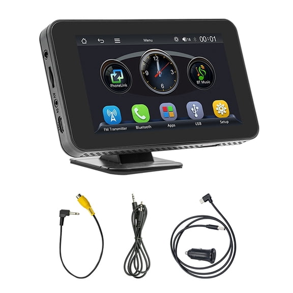 Osfvolr Car 4.7 Inch Navigation Screen Bluetooth Portable Screen Wireless Carplay Android Auto MP5 Player