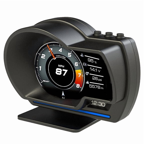 Osfvolr Car Head Up Display, OBD+GPS Smart Gauge High Definition Speedometer Car Diagnostic Tool OBD Fault Code Elimination