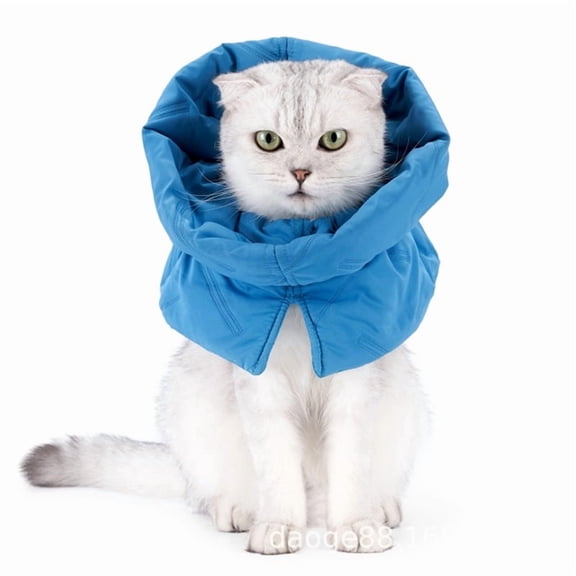 Osfvolr Cat Anti Lick Scarf Warm Pet Elizabethan Collar Adjustable Anti-Bite Surgery Anti-Lick Wound Healing. S(14-25)
