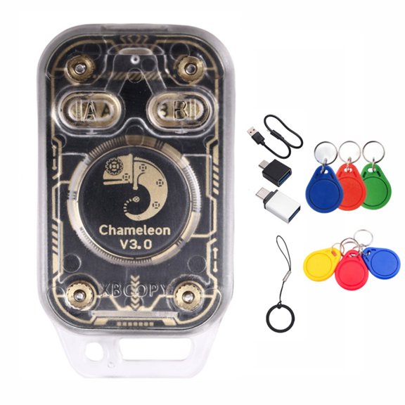 Osfvolr Chameleon V3.0 RFID Smart Chip Reader Emulator 125K 13.56M ID IC Card Tag Copyer+3XUID/CUID Keychain NFC Read Writer