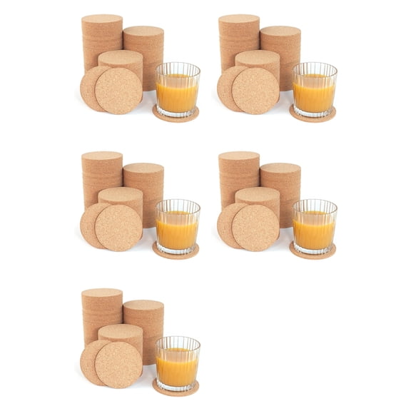 Osfvolr Cork Coasters Set of 250- 3.5In Round,Eco-Friendly Drink Pads for Home,,Bar,Perfect for Coffee Tables,Desks & More