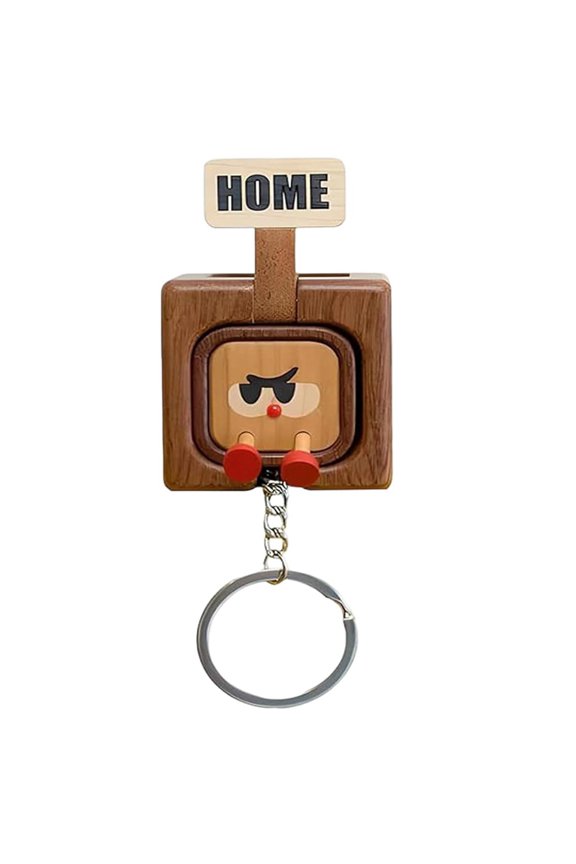Creatives Wooden Key Hooks with Funny Expressions, Cute Wooden Keychain Hooks, for , Home Decor, Gift B