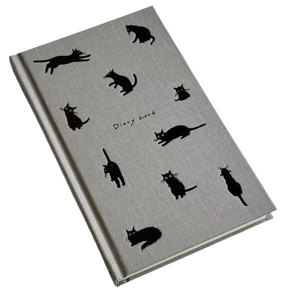 Osfvolr Cute Cat-Themed Minimalist Time Management Weekly Planner, Colorful Page Design Style Diary, School Notebook. B