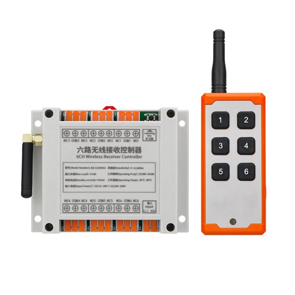 Osfvolr DC 12V-36V 6CH Wireless Remote Control Switch Motor Distribution Box Automation Equipment Inching