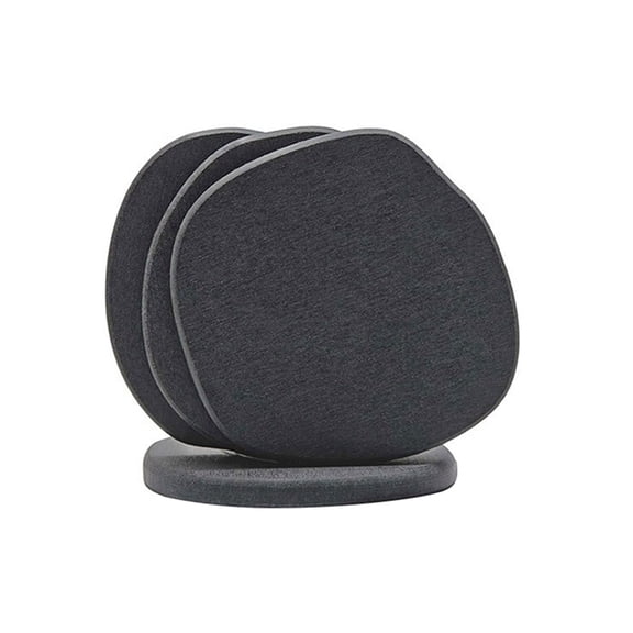 Osfvolr Diatomaceous Earth Coasters Set - 4 Pack Absorbent Quick-Dry Stone Design Black