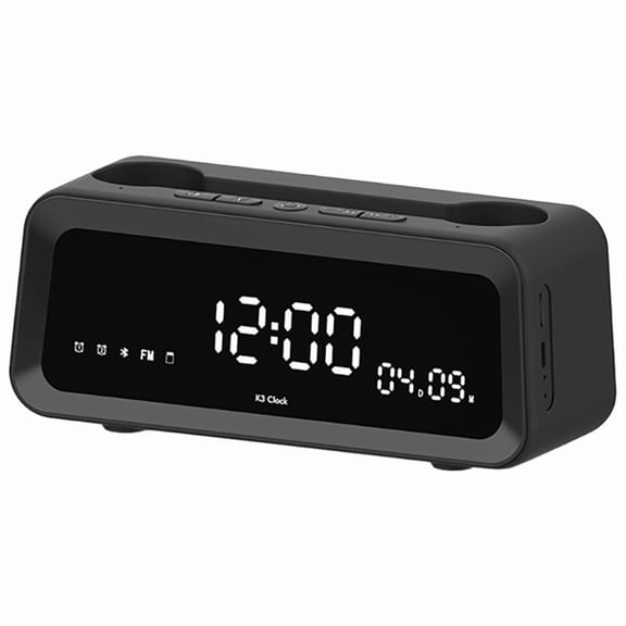 Osfvolr Digital Alarm Clock Bluetooth Speaker Radio Temperature Date Week Display Outdoor Camping Home Dcor Rechargeable