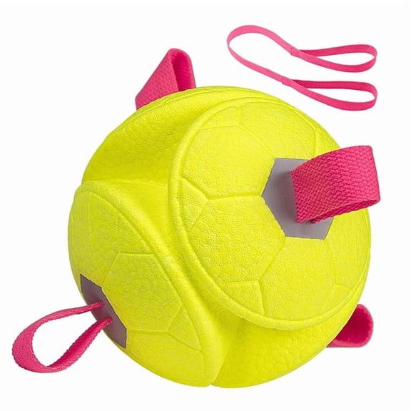 Osfvolr Dog Soccer Chew Toy with Rope - Interactive Fetch Ball for Puppy, Pet Tug-of-War Training Toy