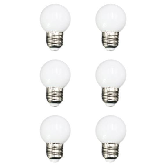 Osfvolr E27 Led Bulbs - E27 1w Pe Frosted Led Globe Colorful White/Red/Green/Blue/Ylellow Lamp 220v -6PCs(White)