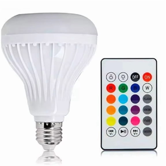 Osfvolr E27 Smart RGB Wireless Bluetooth Speaker Bulb Music Playing Dimmable LED Bulb Light Lamp with Remote Controller