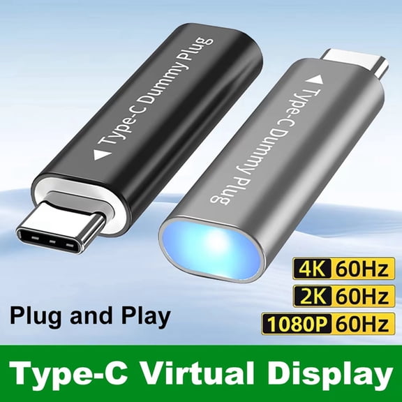 Osfvolr Edid Emulator 4K 60Hz Type C Dummy Plug for Enhanceds with Virtual Machines and Headlessly No Driver Display Emulators A