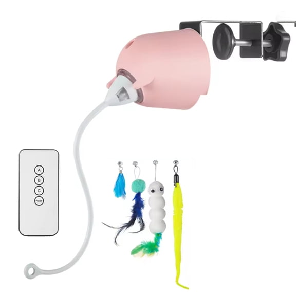 Osfvolr Electric Cat Teaser with Remote Control, Comes with Interactive Pet Toy, Rechargeable Door Clamp Design