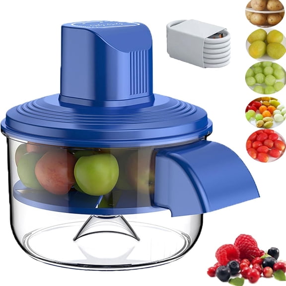 Osfvolr Electric Peeler, Automatic Grape Garlic Peeler Machine, Fruit and Vegetable Skin Remover for Home Kitchen Use Blue