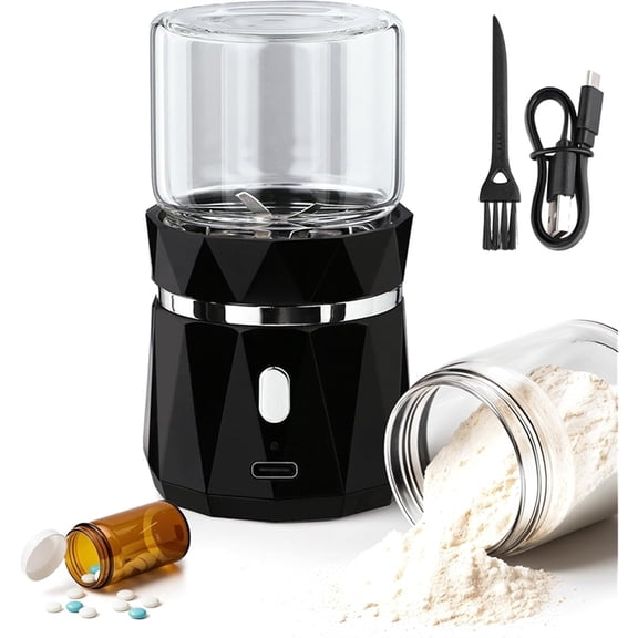 Osfvolr Electric Pill Crusher Grinder,Fine Powder Automatic Grinder to Pulverize Multiple Pills Medication for Elderly & Pets
