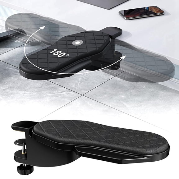 Osfvolr Ergonomics Desk Extender Tray, Table Mount Arm Wrist Rest Shelf, 180 Swivel Elbow Arm Support, Desk Extender Tray