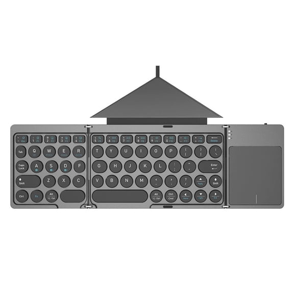 Osfvolr Foldable Bluetooth Keyboard Portable Wireless Keyboard with PU Leather Cover Touchpad, Pocket Travel Keyboard