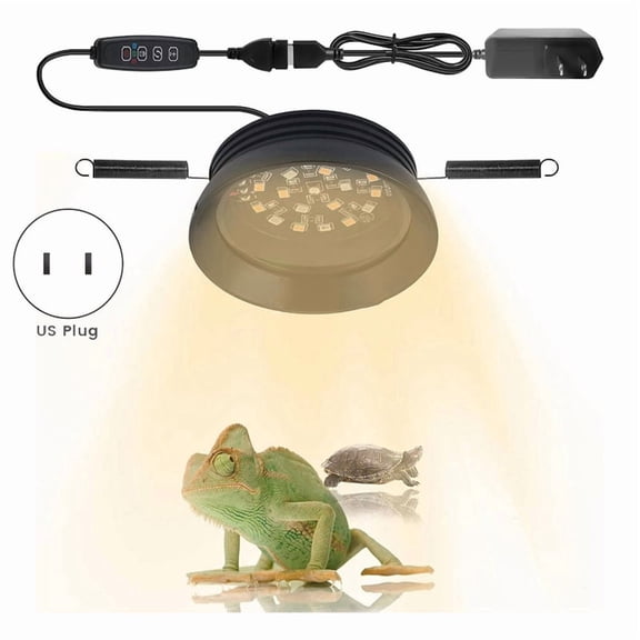 Osfvolr Full Spetrum LED UVA UVB Reptile Light with Dimmer & Cycle Timer for Bearded Dragon Lizard Gecko Snake Turtle US Plug