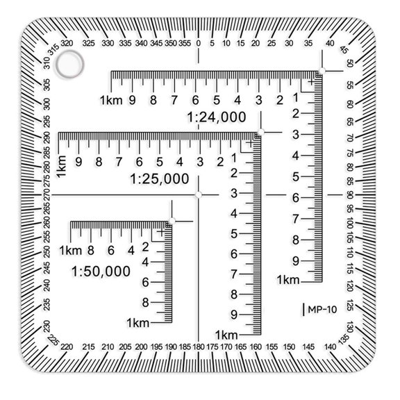 Osfvolr Geographic Coordinate Ruler Transparent Topographical Map Scale Navigation