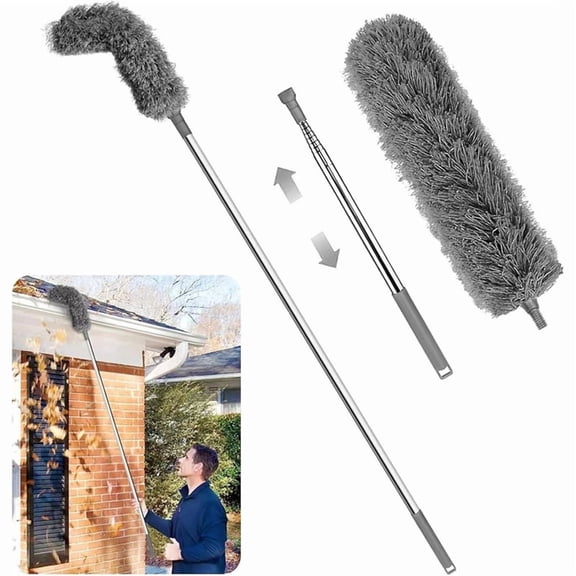 Osfvolr Gutter Cleaning Tool From Ground - Gutter Cleaning Tools Easy Remove Leaves and Debris Under Gutter Hangers