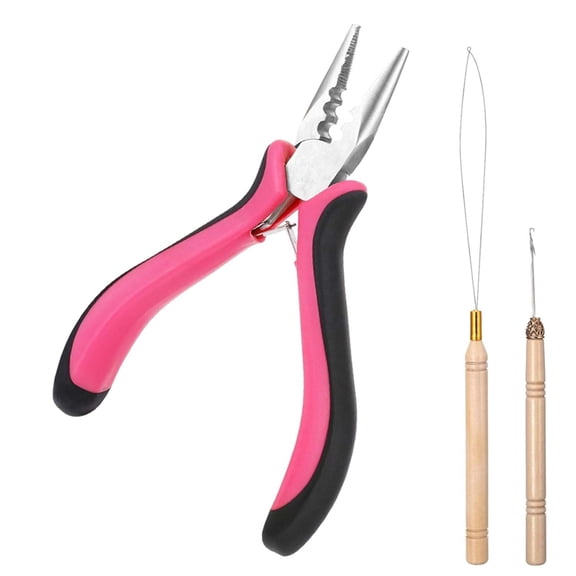 Osfvolr Hair Extension Tools Kit, 3-Hole Micro Links Hair Extensions Kit for Micro and Nano Ring Hairs Extensions or Removal