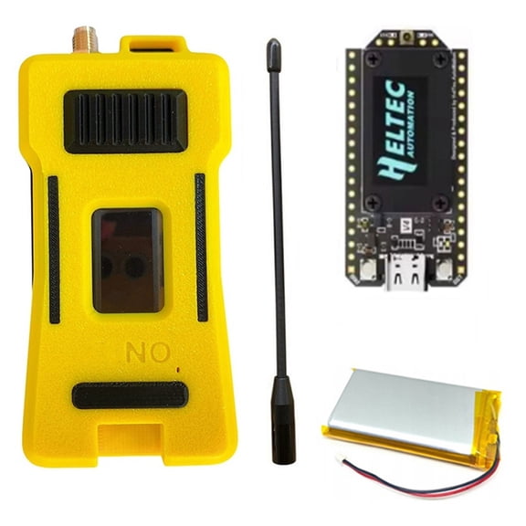 Osfvolr Heltec V4 Meshtastic WiFi LoRa 32 Dev-Board Case Set with 3000mAh Battery Soft Antenna  SX1262 Solar Powered BLE B