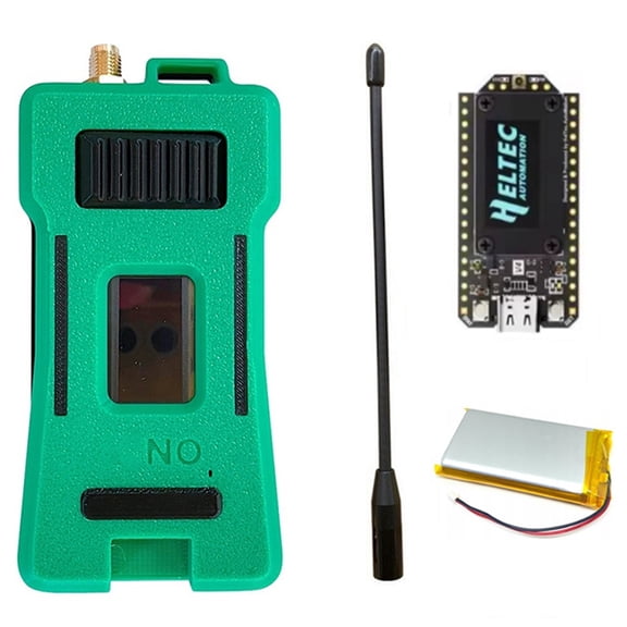 Osfvolr Heltec V4 Meshtastic WiFi LoRa 32 Dev-Board Case Set with 3000mAh Battery Soft Antenna  SX1262 Solar Powered BLE C