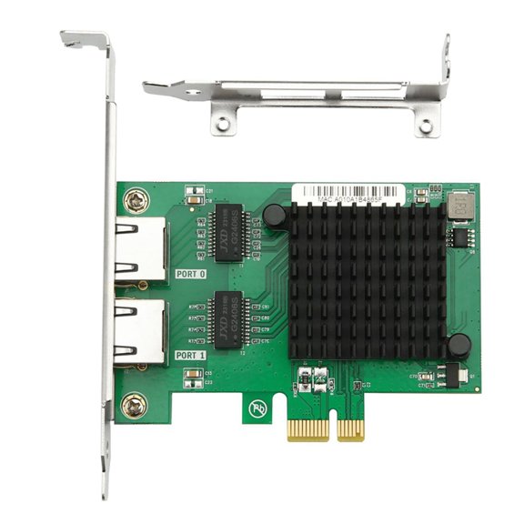 Osfvolr I350-T2 PCIE X1 Gigabit Ethernet Network Card Dual RJ45 Server Internal NIC 10/100/1000Mbps for Desktop PC