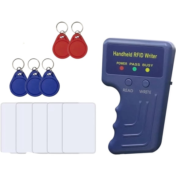 Osfvolr ID Cloner, Handheld RFID Writer Kit 125KHz Proximity ID and AWID AndHID Duplicator +5 White Cards + 5 Writable Key Fobs