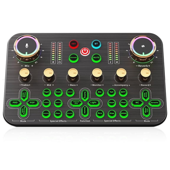 Osfvolr K600 Gaming Audio Mixer, Streaming Audio Mixer with XLR Microphone Support, Live Sound Card