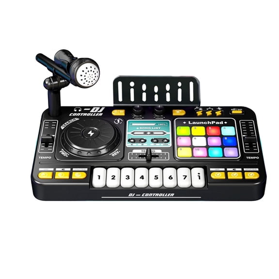 Osfvolr Kid DJ Mixer with Microphone Electronic Piano Keyboard Musical Instrument Toy for Children Birthday Gift Party Playset