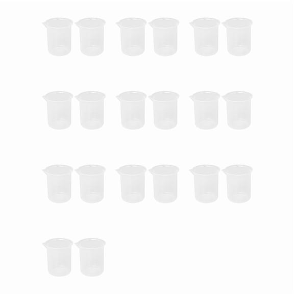 Osfvolr Kitchen Lab Graduated Beaker Clear Plastic Measuring Cup Thicken with Cap Measuring Jug 200mL 20pcs
