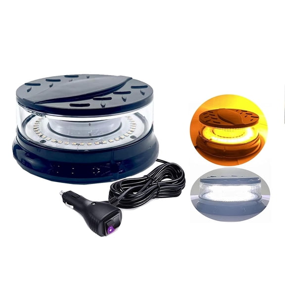 Osfvolr LED Emergency Beacon Strobe Light with Car Ceiling Light,Suction Cup Magnetic Base,12-24V,Brilliantly Bright and Compact
