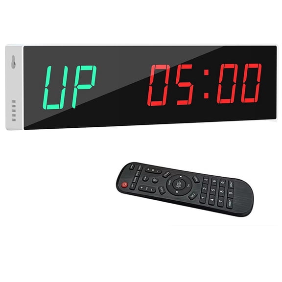 Osfvolr Large Digital Gym Timer,Remote Control Gym Clock Wall with Interval Timer, 9 Custom Modes Countdown Timer UP/Stopwatch,
