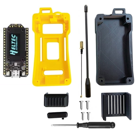 Osfvolr Meshtastic Heltec WIFI Lora 32 V4 Meshcore - SX1262 Dev-Board Kit Case with Antenna Solar Powered Mesh Module B
