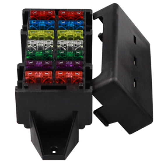 Osfvolr Micro Miniature Flat Plate Type Fuse Box with Fuse Tab Terminal Waterproof Dual-Row 14-Way Circuit Breaker Fuse Holder