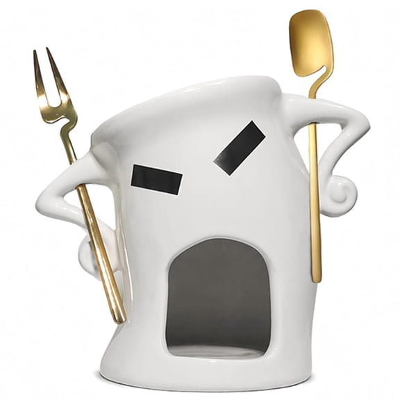 Osfvolr Mini Ceramic Fondue Set for Chocolate, Cheese & Candy: Complete Gift Set With1 Fork & 1 Scoop