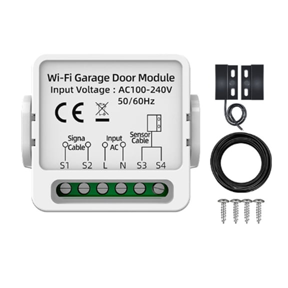 Osfvolr Mini Tuya WiFi Smart Garage Door Controller Universal Electric Door Wireless Switch Assembly APP/Voice Remote Control