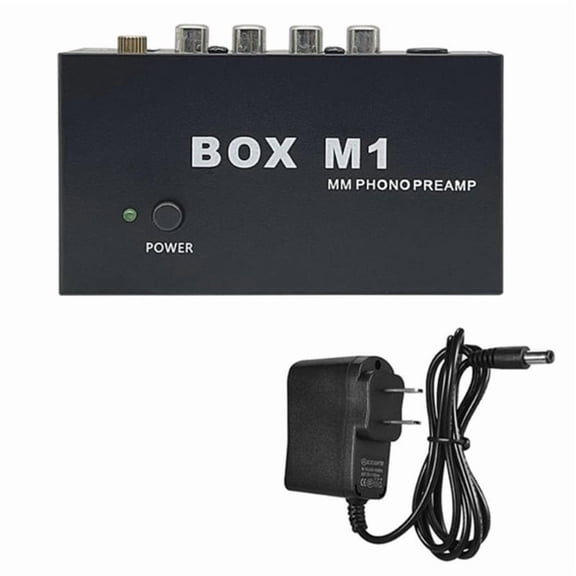 Osfvolr Miniature PreAmplifier Phono Turntable Preamp for Records Low Noise Technology for Purely Sound W/H Power Button US Plug