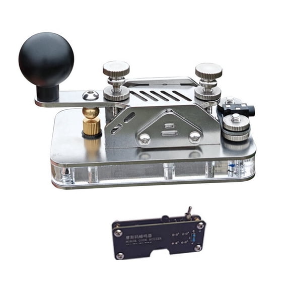 Osfvolr Morse Code Practice Key Manual Toggle Switch with Sound Light Feedback for CW Radio Station Shortwave Telegraph
