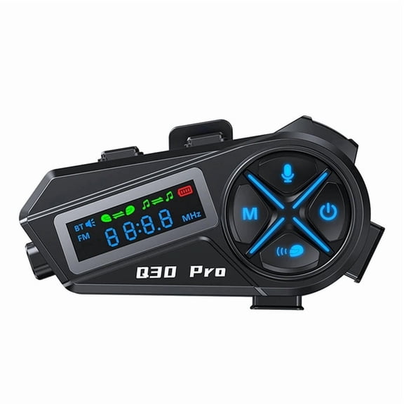 Osfvolr Motorcycle Helmet Bluetooth Intercom,Helmet Wireless Headset with LED HD Digital Display Intercom Distance 1800ft