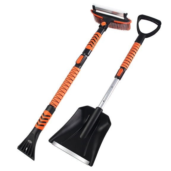 Osfvolr Multi-Functional Snow Shovel and Brush Kit, Ice Scraper and Retractable Snow Brush, Detachable Snow Scraper
