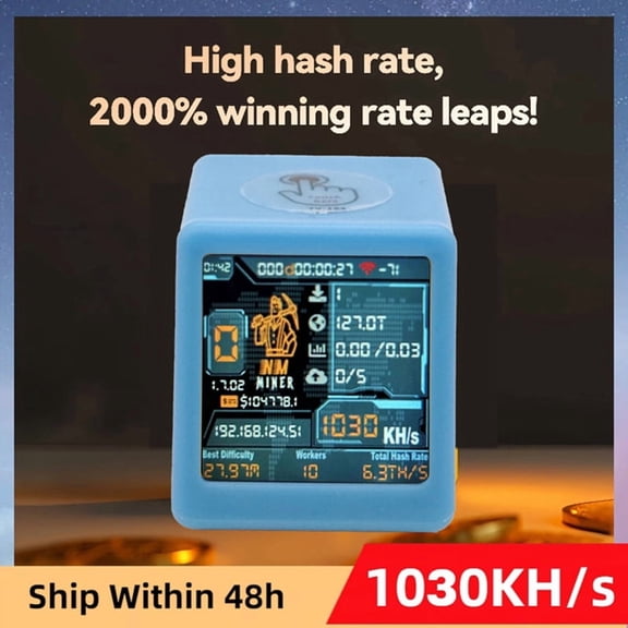 Osfvolr + NM Smart TV BTC SOLO Lotterys Miner 1030 /S Hashrate Low Power Silent Operation Desktop Clock