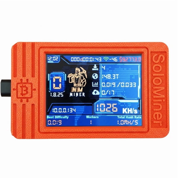 Osfvolr NerdMinerV2 MAX Solo Lottery Miner, 930KH/S Hash Rate, 1.5W Power, 2.4G WiFi & Wired, Compact High-Efficiency Crypto Rig