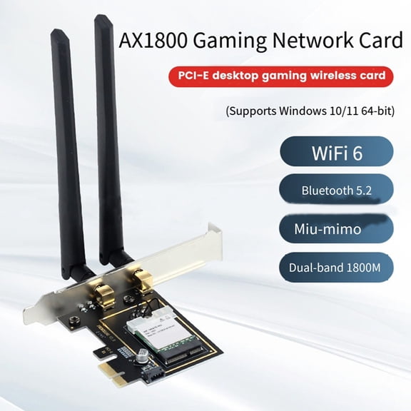 Osfvolr PCIE 1800Mbps WiFi 6 Wireless PCIe Adapter AX1800 BT5.2 802.11 AX Dual Band 2.4G/5G WiFi Card for Win10/11