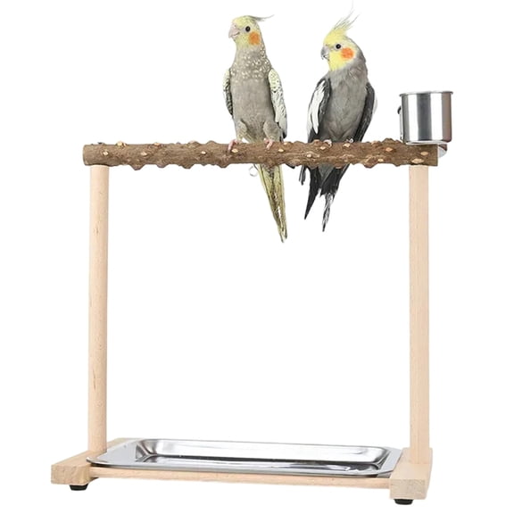 Osfvolr Parrot Pepper Station, Solid Wood Amusement Park Training Station, Bird Swinging Suspension Bridge, Puzzle Fun Game Rack