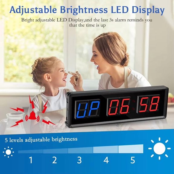 Osfvolr Programmable Remote Control LED Timer Interval Timer Garage Timer Sports Training Clock Gym Timer