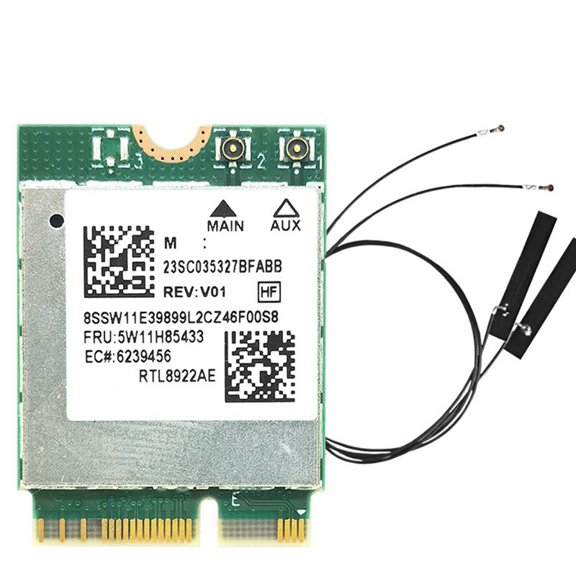 Osfvolr RTL8922AE WiFi7 Card Adapter 6338Mbps Tri-Band 2.4G/5G/6G Bluetooth5.4 M.2 NGFF Wireless WiFi Card for Win10/Win11