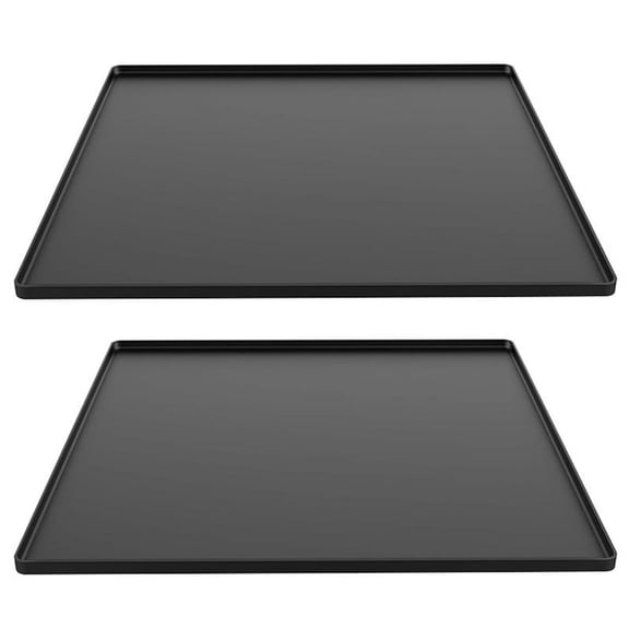 Osfvolr Refrigerator Floor Protector,Mini Fridge Silicone Mat,Fridge Under Mat,Laundry Guard for Washer & Dryer,Drip Tray Black