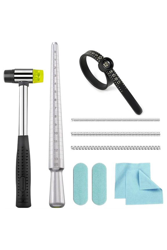 Ring Mandrel Metal Ring Sizer Measuring Tool Ring Size Measurer Ring Fixer Repair Kit, Jewelry Mandrel Ring Sizer Kit